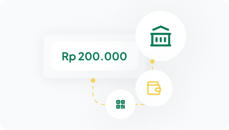 Wallet top-up and cash-out across banks, e-wallets, and QRIS