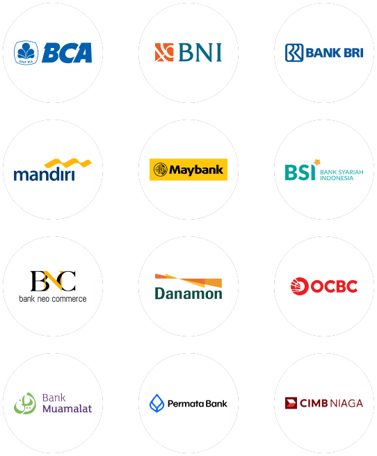 Indonesian bank virtual account logos