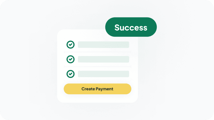 Create payment request UI with success state