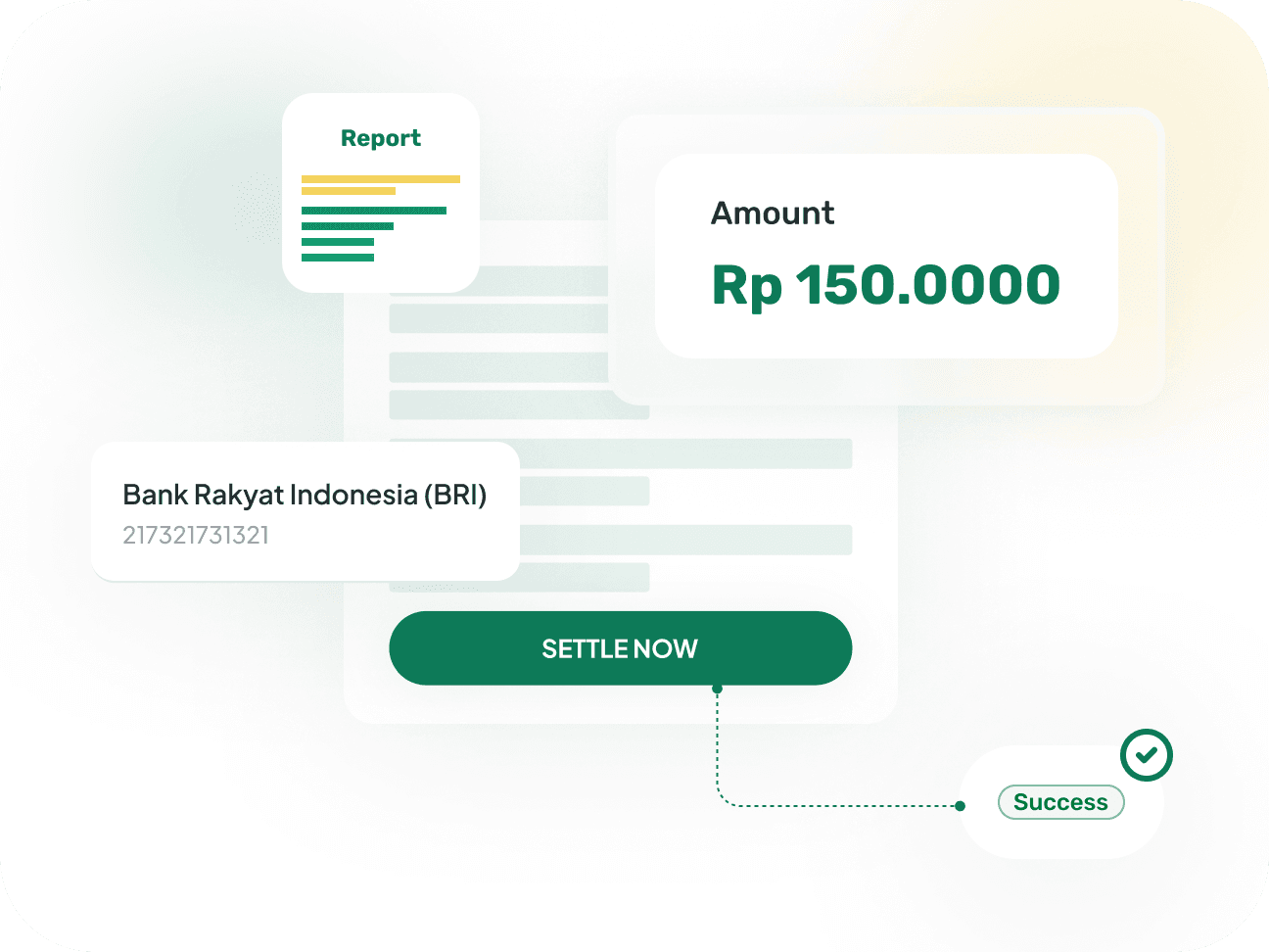 Singapay reporting dashboard showing transaction history, balances, and settlement activity