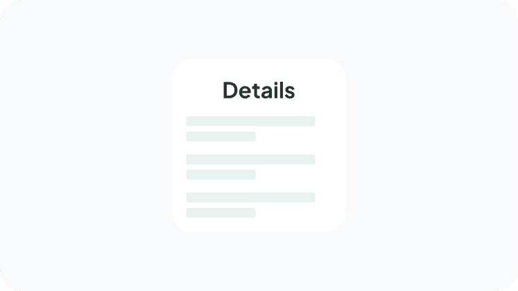 Recipient details validation card